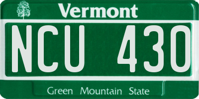 VT license plate NCU430