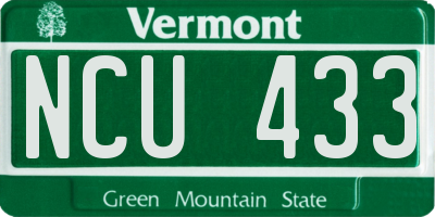 VT license plate NCU433