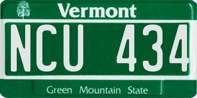 VT license plate NCU434