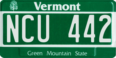 VT license plate NCU442