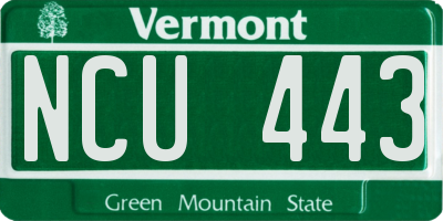 VT license plate NCU443