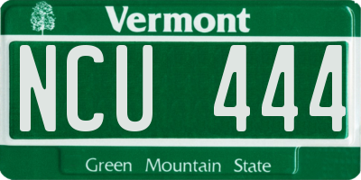 VT license plate NCU444