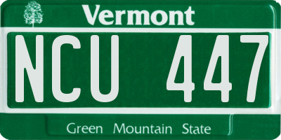 VT license plate NCU447