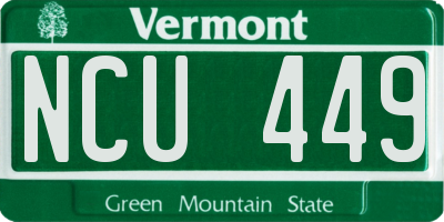VT license plate NCU449