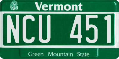 VT license plate NCU451