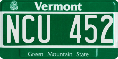 VT license plate NCU452