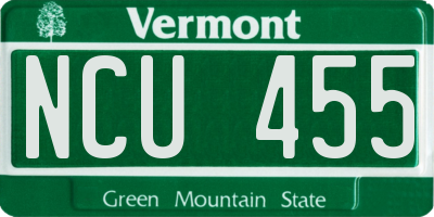 VT license plate NCU455