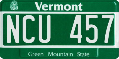 VT license plate NCU457