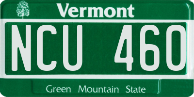 VT license plate NCU460