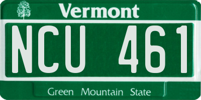 VT license plate NCU461