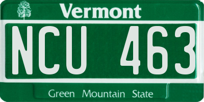 VT license plate NCU463