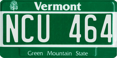 VT license plate NCU464