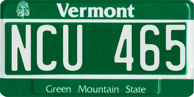 VT license plate NCU465