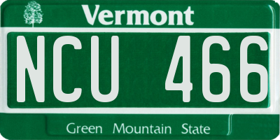 VT license plate NCU466