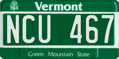 VT license plate NCU467