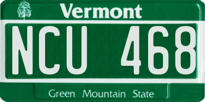 VT license plate NCU468