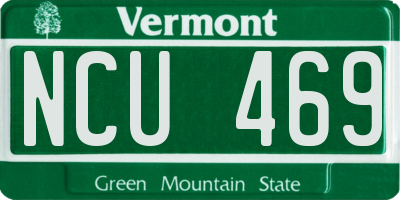 VT license plate NCU469