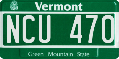 VT license plate NCU470