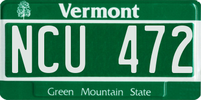 VT license plate NCU472