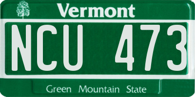 VT license plate NCU473