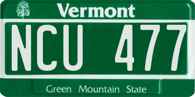 VT license plate NCU477