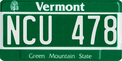 VT license plate NCU478
