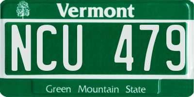 VT license plate NCU479