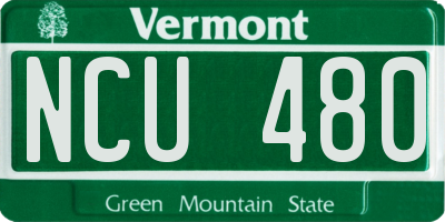 VT license plate NCU480