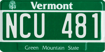 VT license plate NCU481