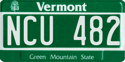 VT license plate NCU482