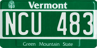 VT license plate NCU483