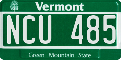 VT license plate NCU485