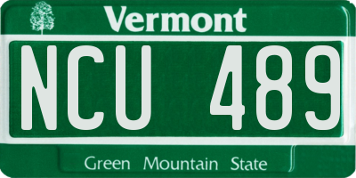 VT license plate NCU489