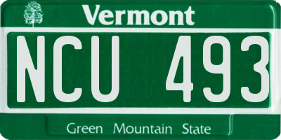 VT license plate NCU493