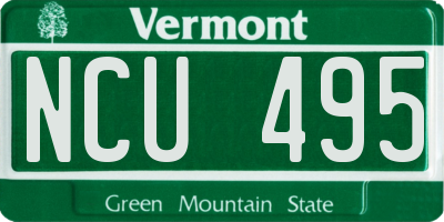 VT license plate NCU495
