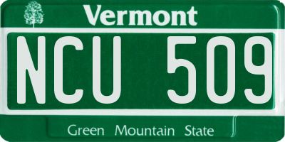 VT license plate NCU509