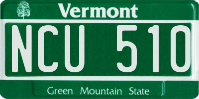VT license plate NCU510