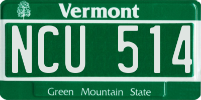 VT license plate NCU514