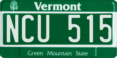 VT license plate NCU515