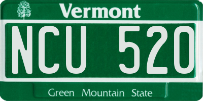 VT license plate NCU520