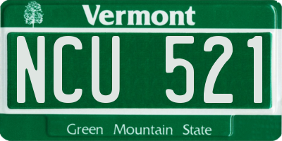 VT license plate NCU521