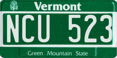 VT license plate NCU523