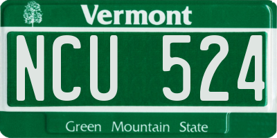 VT license plate NCU524