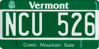 VT license plate NCU526