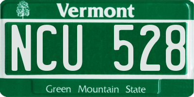 VT license plate NCU528
