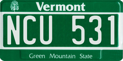 VT license plate NCU531
