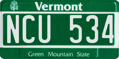 VT license plate NCU534