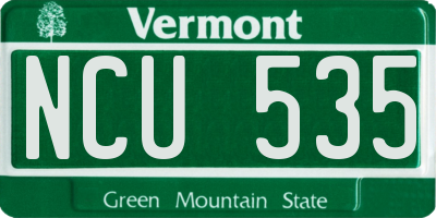 VT license plate NCU535