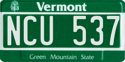 VT license plate NCU537