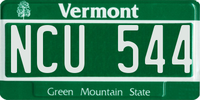 VT license plate NCU544